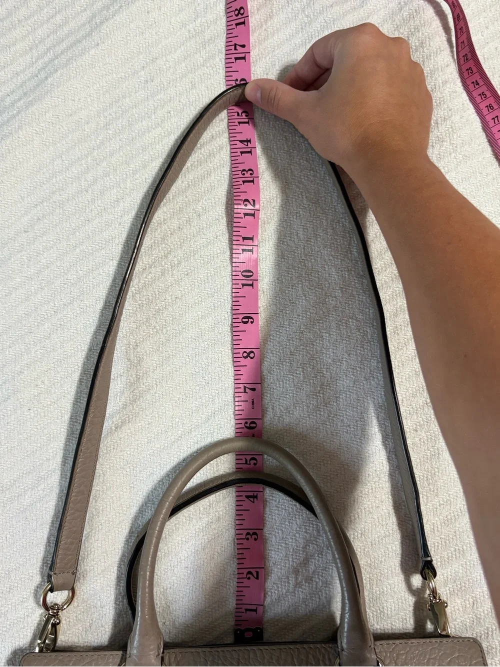 Kate Spade Romy Perri Lane Beige Leather Boho Western Chic Satchel Purse